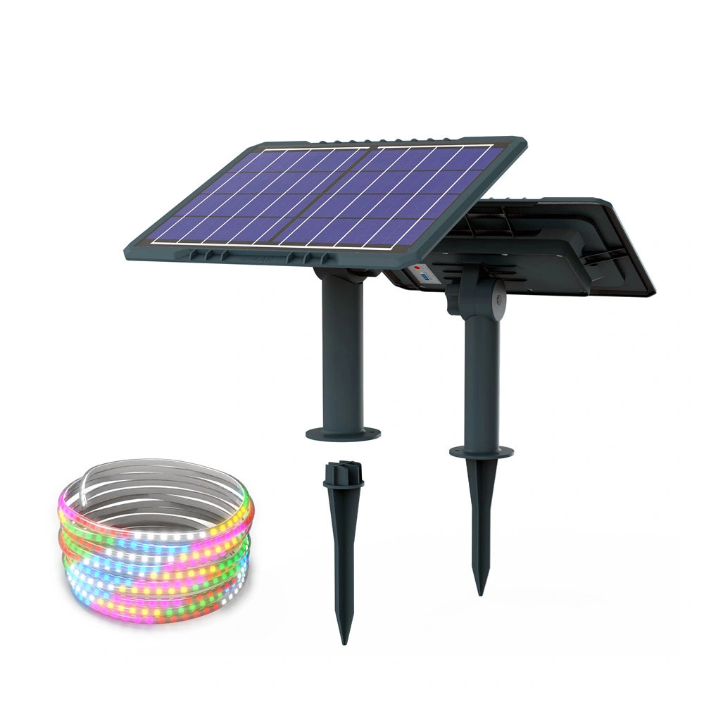 5m 10m 20m RGB Decoration Bright Wam White Solar LED Strip Light with Power Panel Portable Tent Battery Lantern Outdoor Strip for Road Building Home Camping