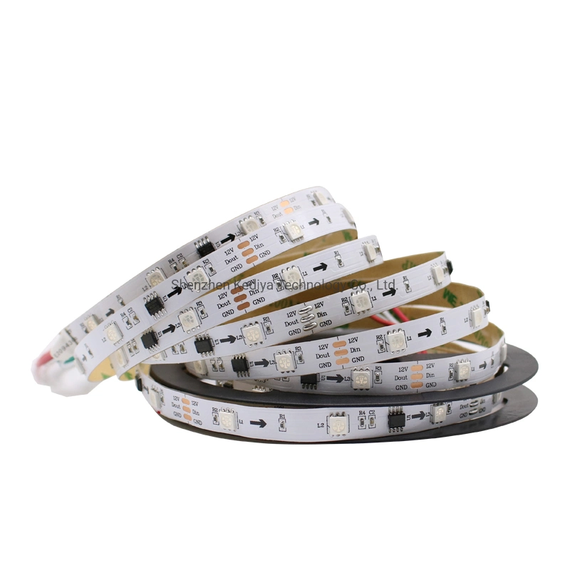 High Brightness Dream Color 5050 RGB Pixel Luces LED 30 LEDs/M Addressable Built in IC Ws2811 DC 12V Digital LED Strip Light