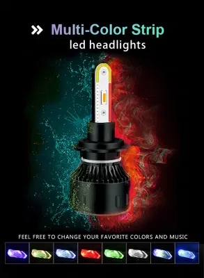 Luz LED RGB colorida para coche, Kit de faros delanteros RGB H4 H11, luces antiniebla, bombillas de Control por aplicación Bluetooth, accesorios para coche, novedad de 2020, 2 uds.